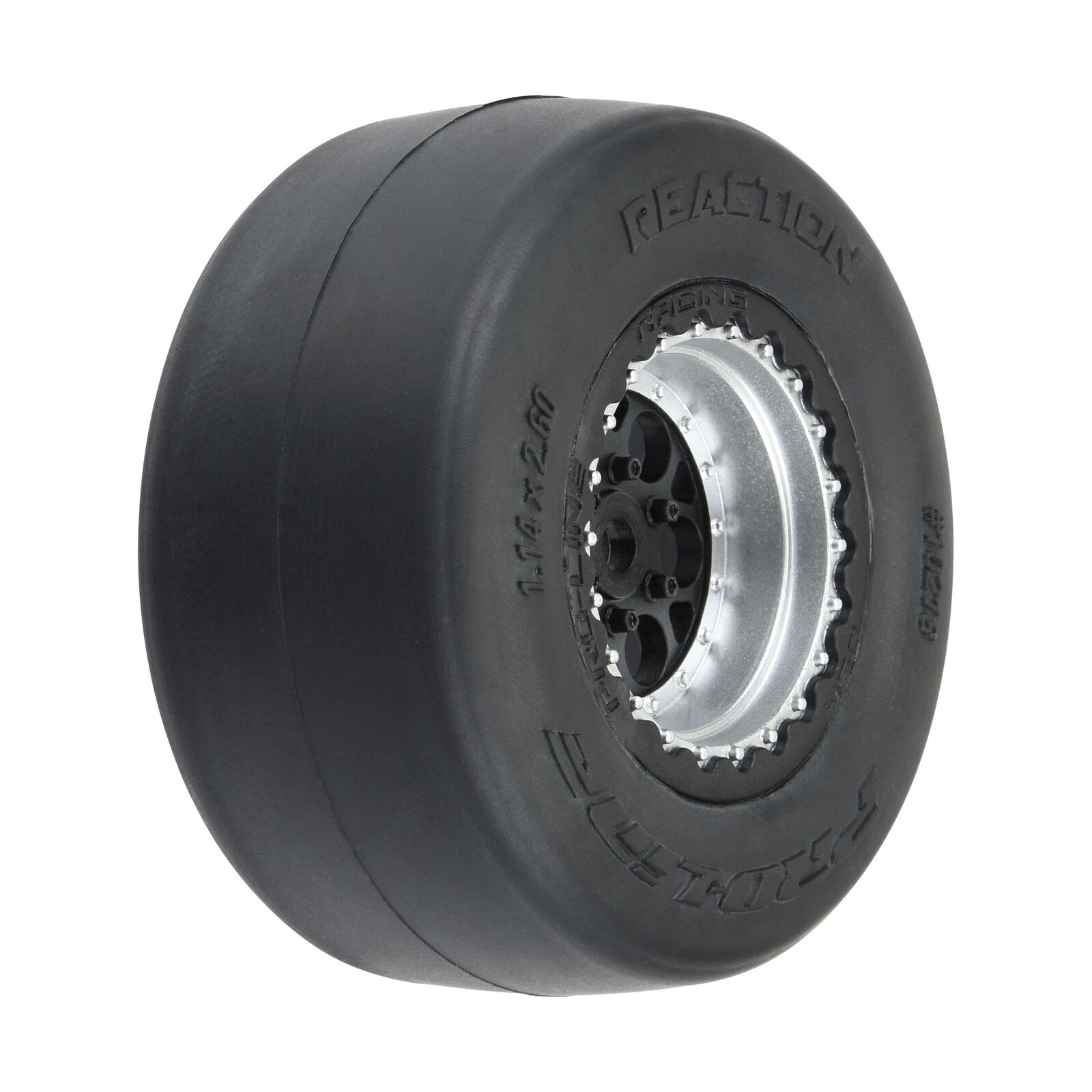 ミッキー PROLINE 1/16 Reaction Rear Tires MTD 8mm Black/Silver (2