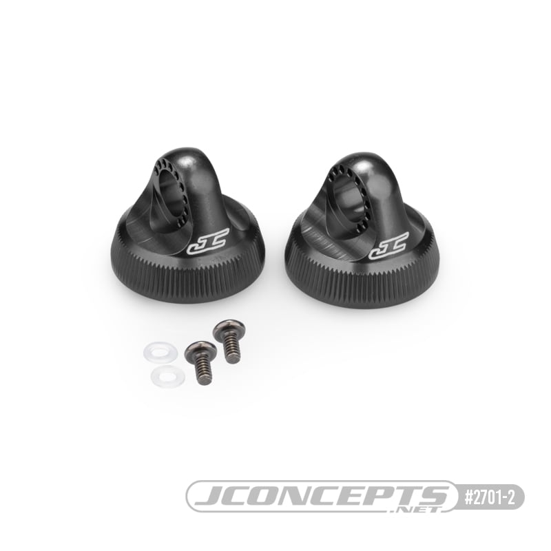 JConcepts Team Associated Fin Aluminum 13mm Shock Cap (Black) (2