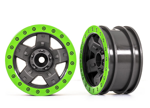 Traxxas Wheels, TRX-4 Sport 2.2 (Gray, Green beadlock style