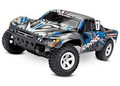  TRAXXAS Slash 1/10 RTR Electric two wheel drive RTR short course truck with included TQ 2.4GHz radio system. This is the Silver/Blue version 