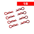 Ultimate Racing 1/8th Scale Size Body Clips (Red)