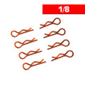 Ultimate Racing 1/8th Scale Size Body Clips (Orange) (UR6412-G)