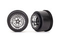 Traxxas Wheels, Weld chrome with black (rear) (2)