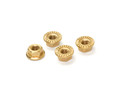 SMJ Machine Cut Brass Serrated Flanged Wheel Nuts (M4) (4pcs)