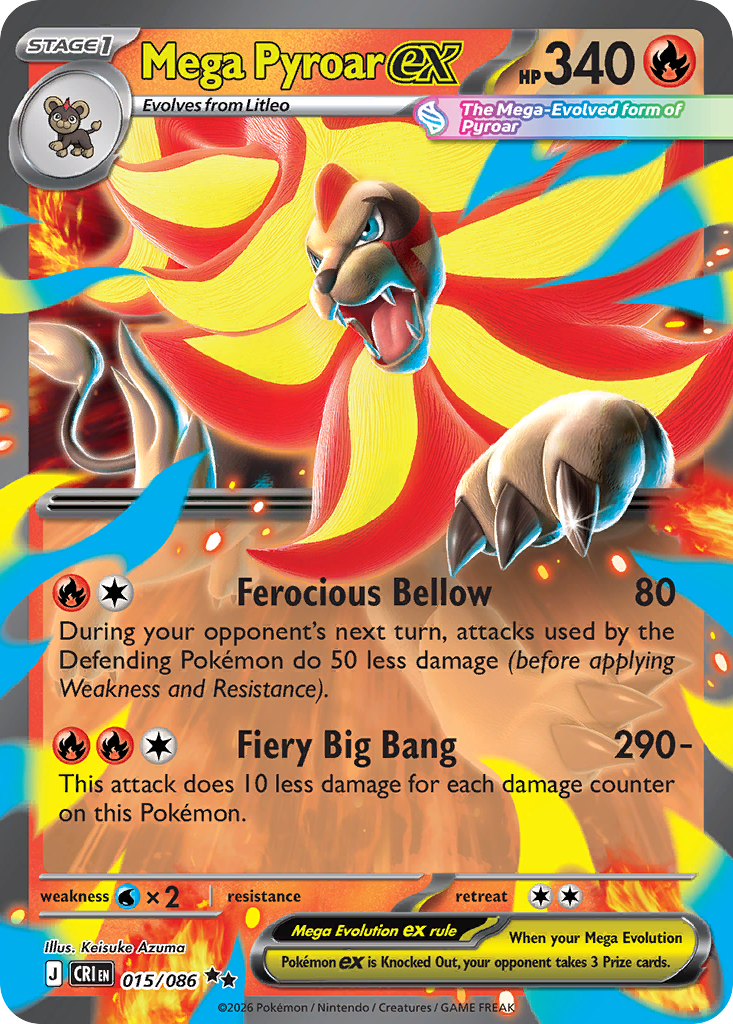 Mega Pyroar ex (15/86) [Chaos Rising]
