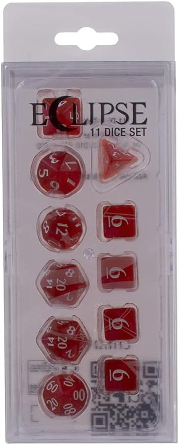 ULTRA PRO: 11CT POLYHEDRAL DICE: ECLIPSE APPLE RED