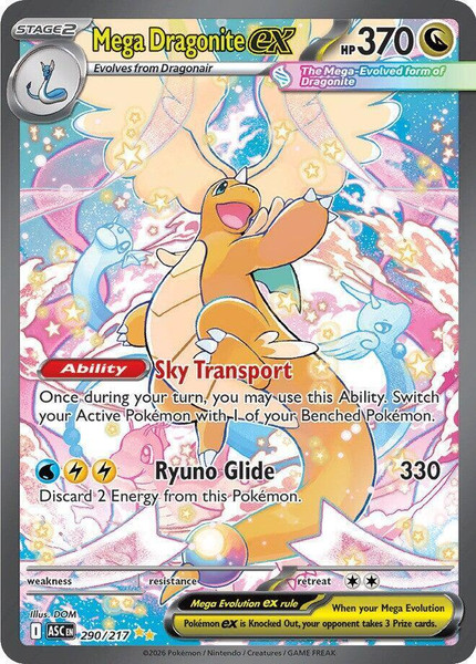 Mega Dragonite ex SIR Mega Dragonite ex Special Illustration Rare from Pokémon Ascendant Heroes