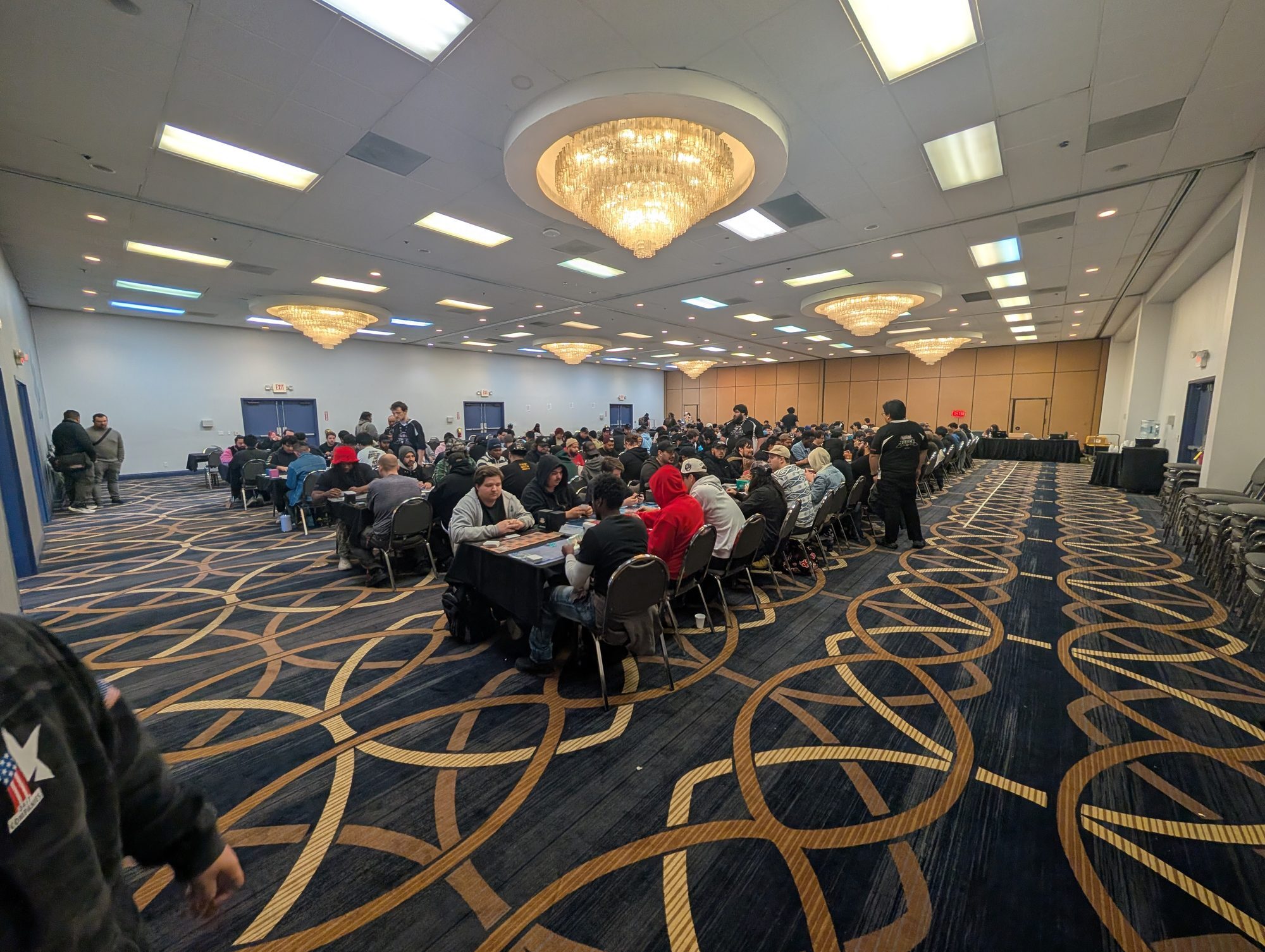 Duelists competing at a Yu-Gi-Oh! Regional Qualifier hosted by The People's Card Shop in Las Vegas