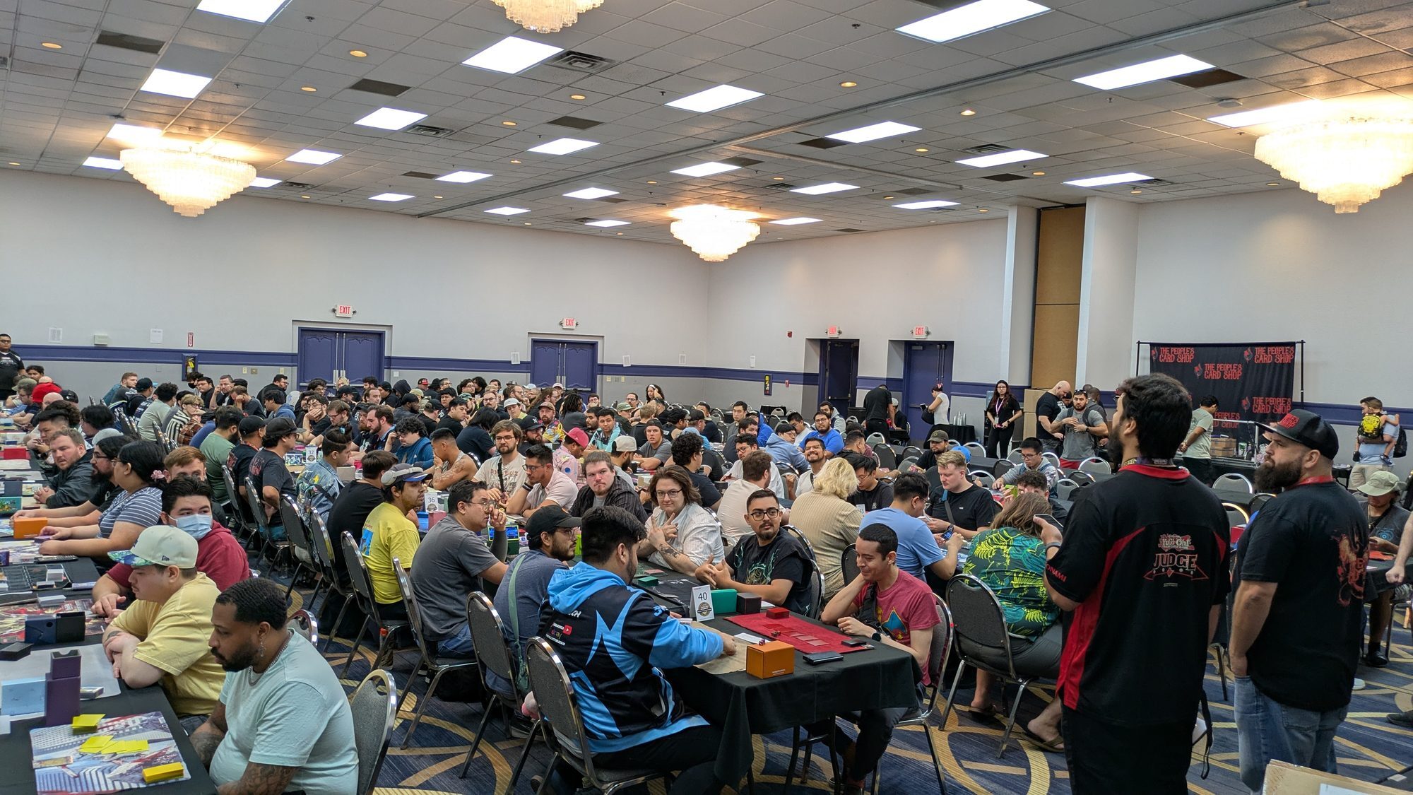 A Konami judge overseeing a Yu-Gi-Oh! Regional Qualifier in Las Vegas