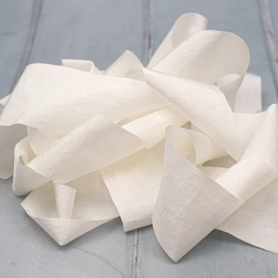 Fake Ribbon White Faux Silk Ribbon 38mm x 3 metres | The Paperbox
