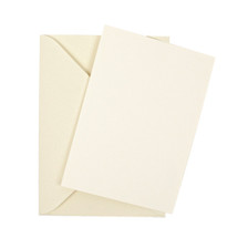 A6 Ivory silk flat sheet invitations with envelopes