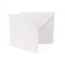Small square white matte card blanks with envelopes