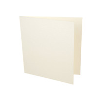 Small square ivory linen card blank