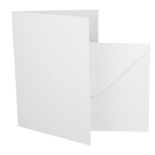 A5 Luxury White Linen Card Blank with Envelope