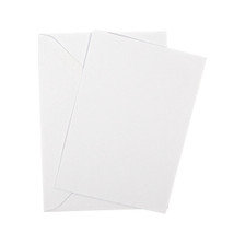 5 x 7 White rough flat sheet invitations with envelopes