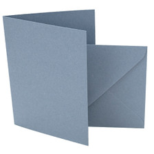 A5 dusty blue card blanks with envelopes