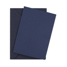 A6 navy blue flat sheet invitations with envelopes