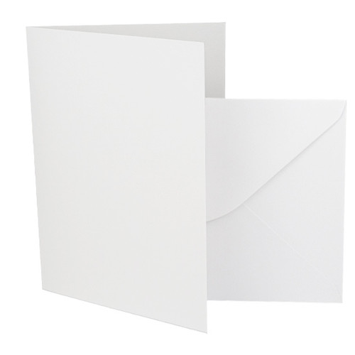 A5 White silk card blanks with envelopes