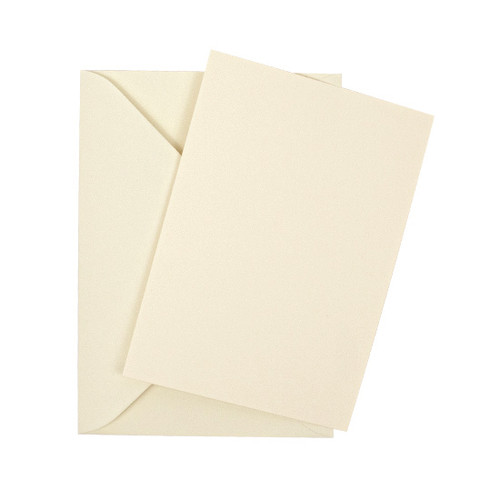 A5 Ivory smooth flat sheet invitations with envelopes