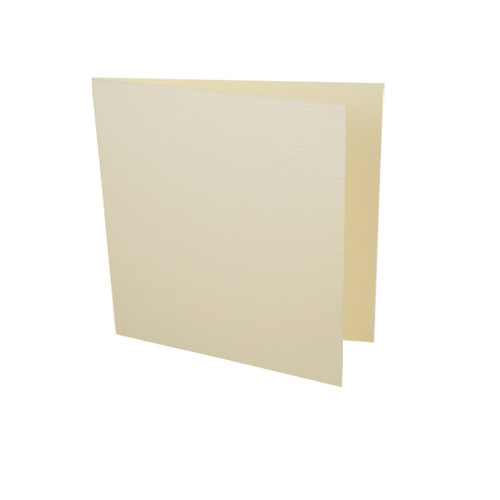 Large square cream linen card blank