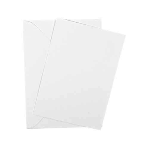 A5 White matte flat sheet invitations with envelopes