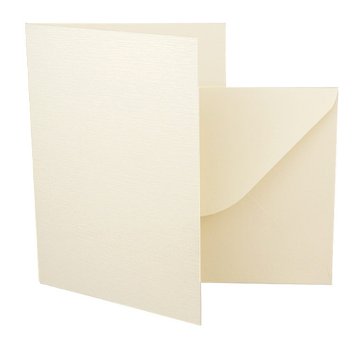 A6 Ivory Linen Card Blank with envelope