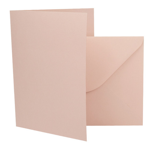A6 Rose Gold Matte Card Blank with envelope