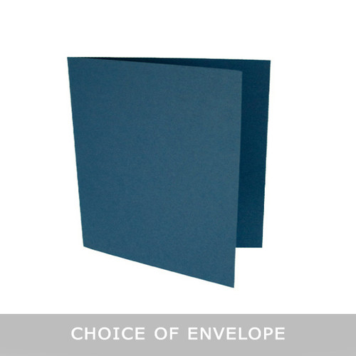 Large square ink blue matte card blanks with envelopes