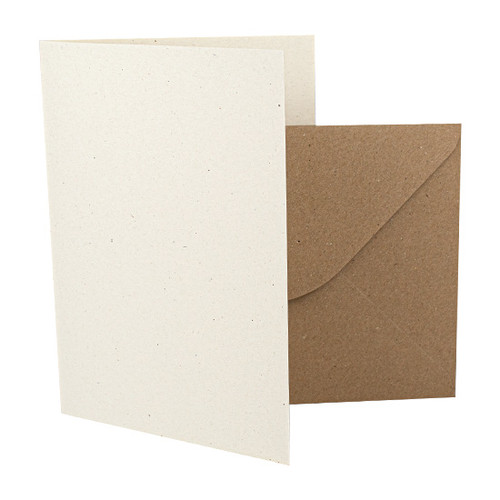 A5 Recycled ivory fleck card blanks with envelopes