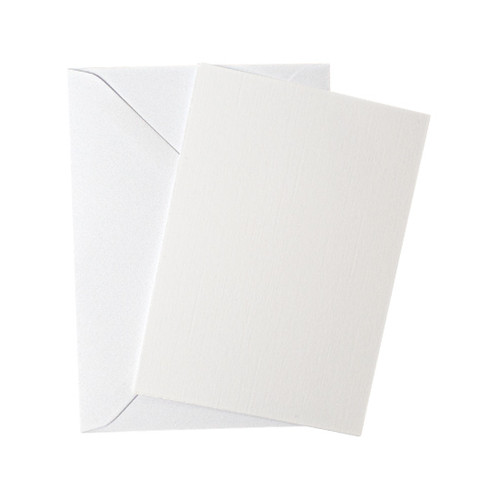 A6 Flat Sheet White Linen Invitations with Envelopes