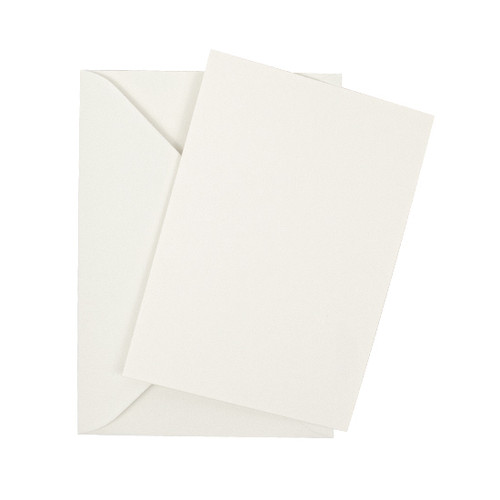 A5 aged white flat sheet invitations with envelope