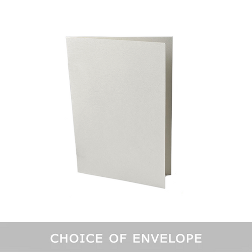 Pressed Soft White Card Blank with selection of envelopes