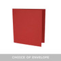 Large square cherry red matte card blanks with envelopes