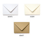 5 x 7 White, Ivory, Kraft Envelope Choice