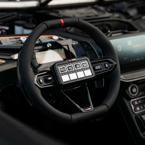 sPOD Can-Am Maverick R HD Steering Wheel Kit installed on Maverick R Steering Wheel.