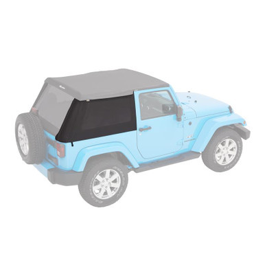 Service Part - Passenger Side Window - JK 2-door Trektop Glide - Black Twill