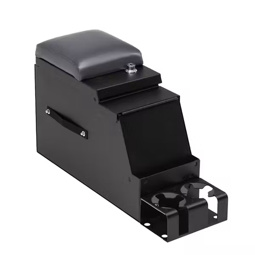Universal | Center Console | Series II | 6 1/2" Wide Black Console Gray Armrest