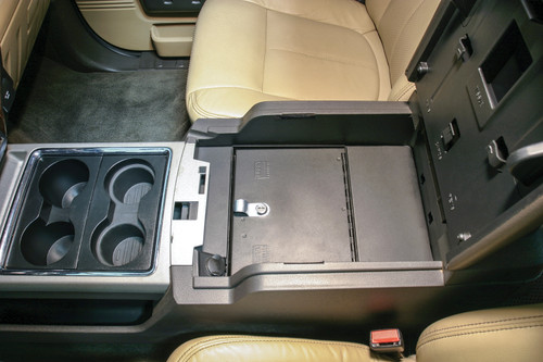 Console Safe | Standard Key | Ford Super Duty | 2011-2016 - 2011-16 F-250/350/450/550 Super Duty; w/ Flow-Thru Console