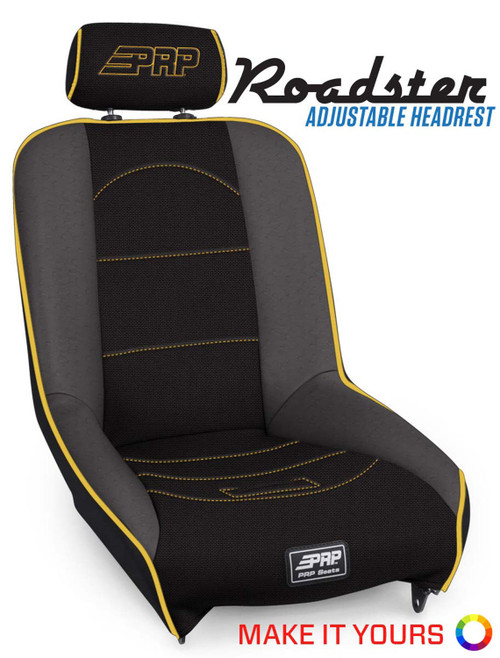 Roadster Low Back Suspension Seat with Adjustable Headrest (Custom) - Universal