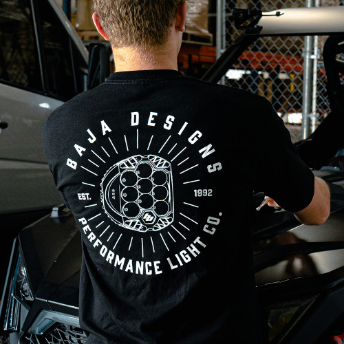 The Baja Designs Performance Light T-Shirt is the perfect shirt for when you are working on your UTV in the garage.