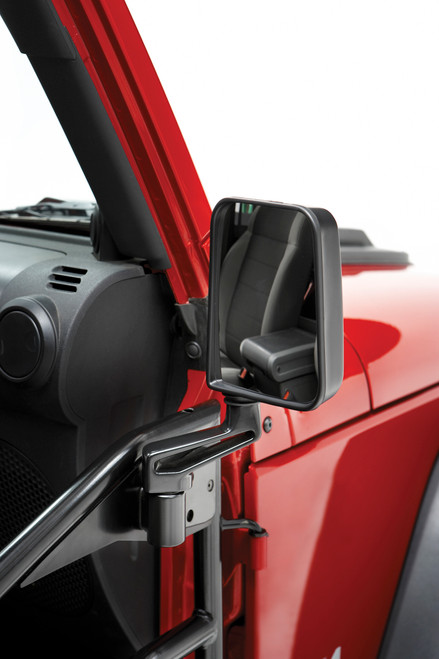 Mirror Replacement Set - Jeep 1987-95 Wrangler YJ; 1997-06 Wrangler TJ; NOTE: Slotted arm design