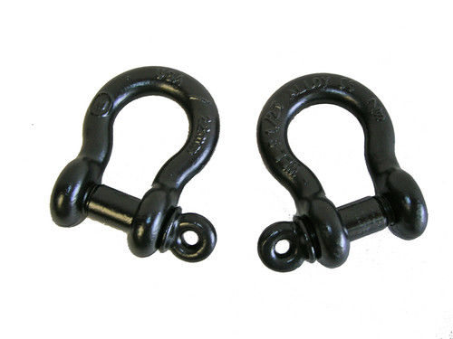 Close-up picture featuring Black Aluminess D-Ring Shackle on a white background.