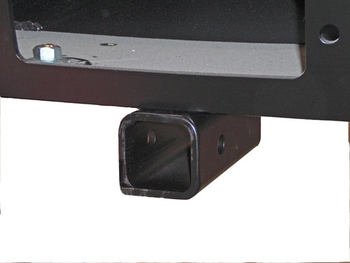 Black powder coated 2-inch front receiver hitch for a 2008+ Ford E-Series van.