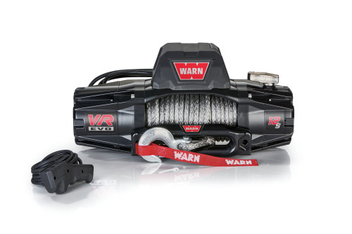 Picture of Warn VR EVO 12000 Winch - Universal with white background.