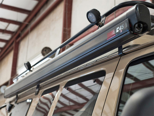 Close-up picture featuring Fiamma Roof Rack Awning for all types of vans.
