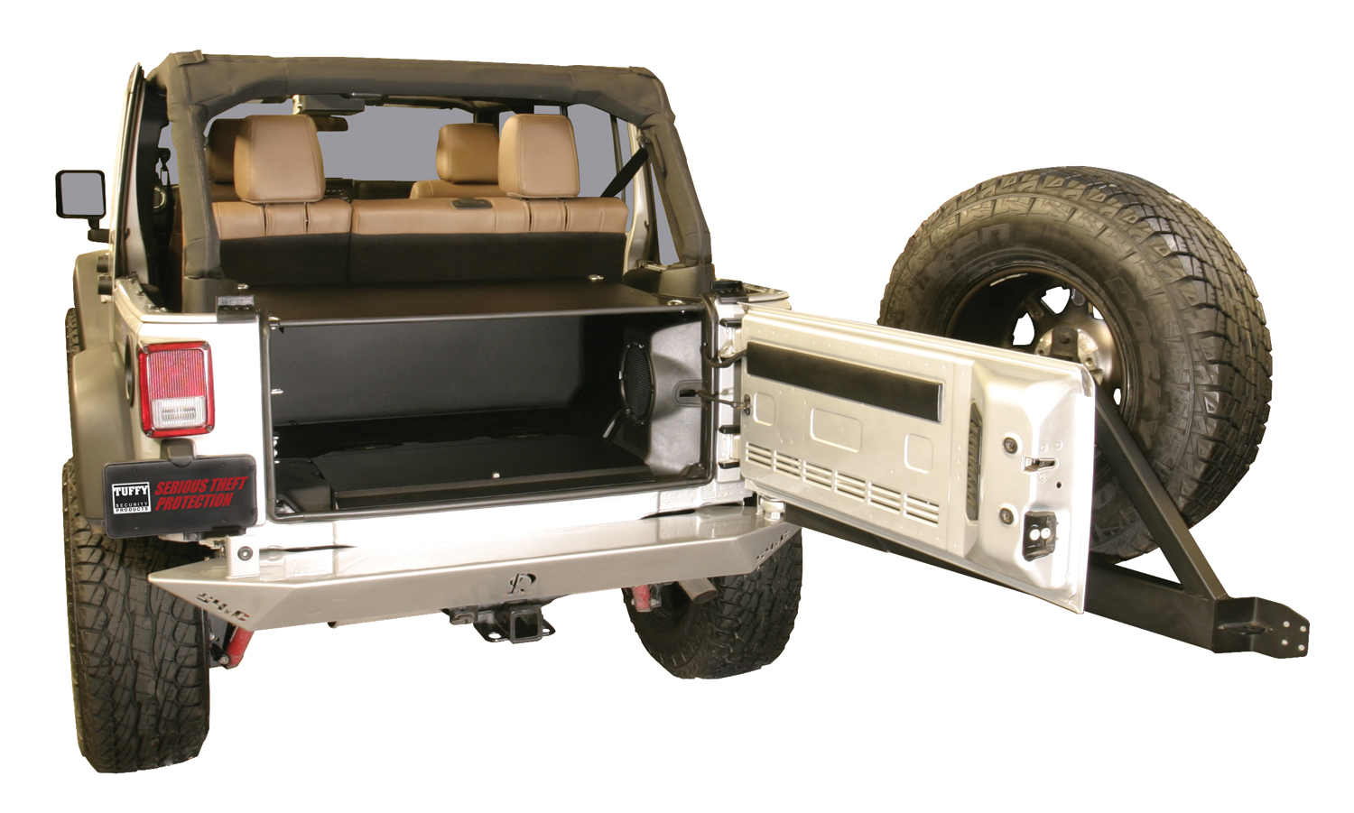 Jeep Premium Cargo Area Security Enclosure - 2011-13 Wrangler JK {4-Door};  '14-18 Wrangler JK (Black) - Tuffy Security Products