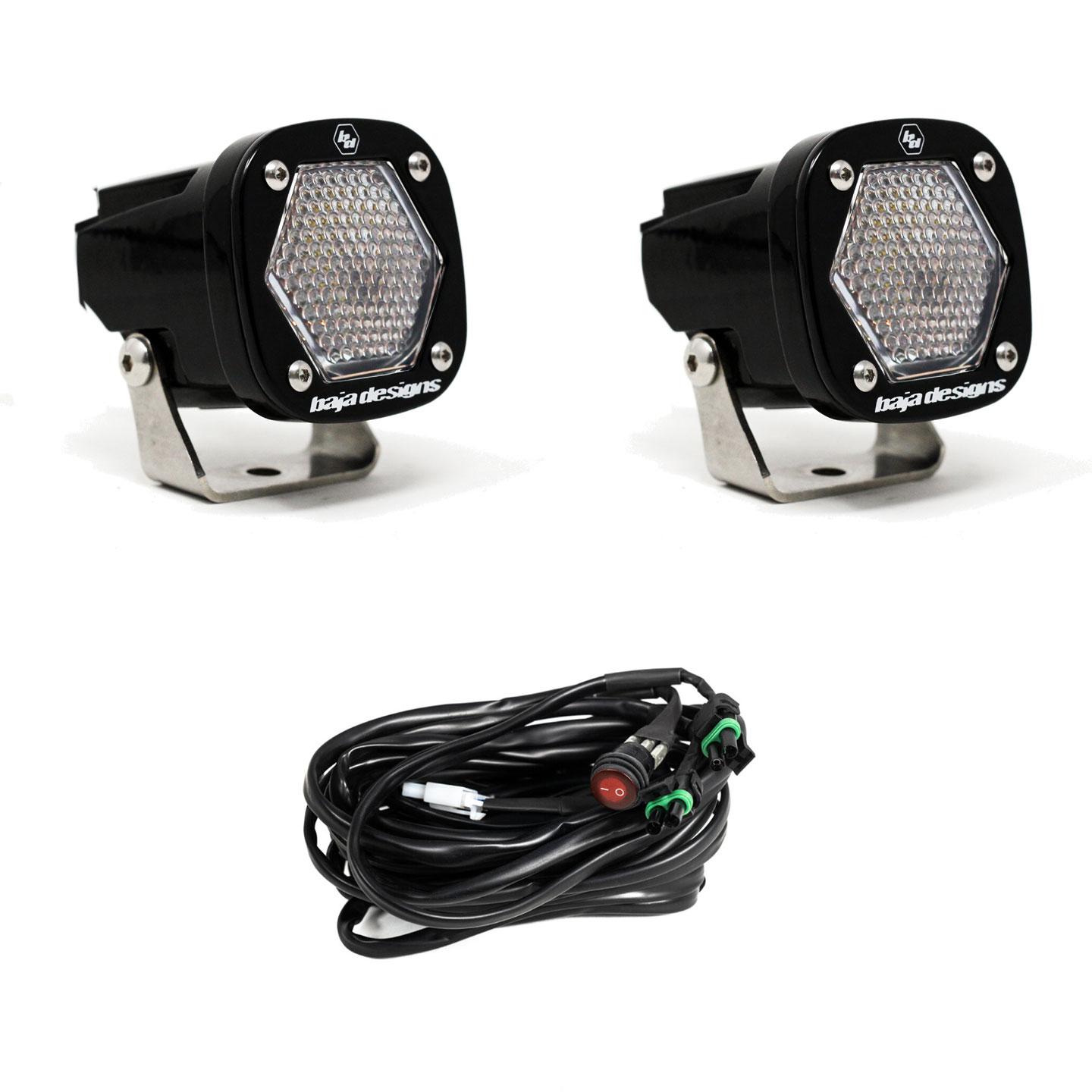 S1 Black LED Auxiliary Light Pod Pair Universal