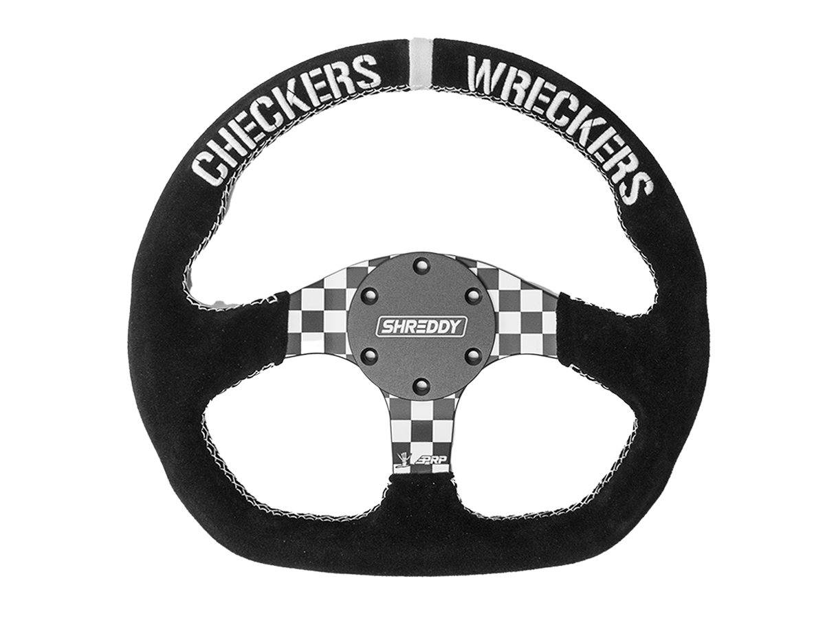 PRP X Shreddy Checkered Steering Wheel, D-Shaped | PRP Seats