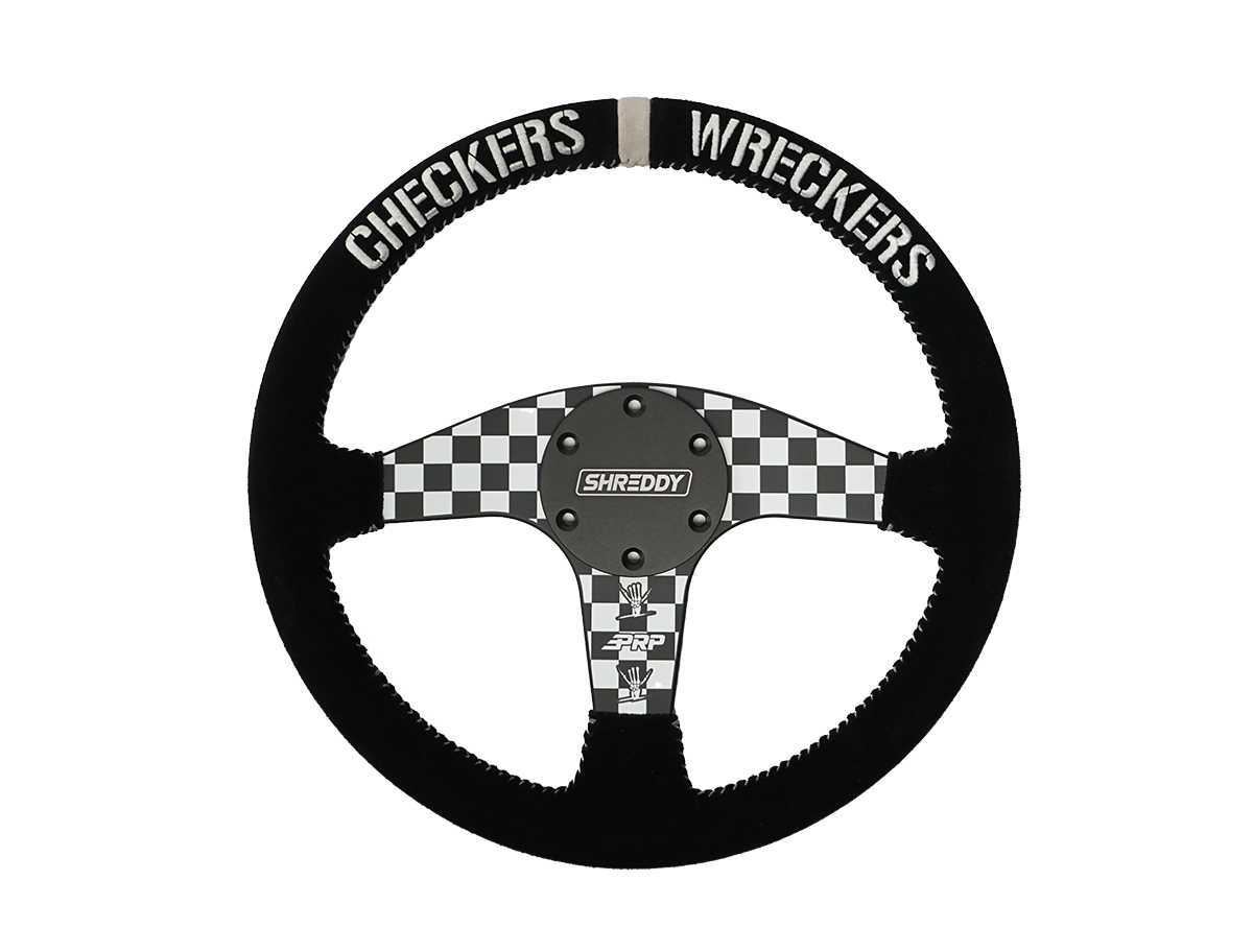 PNL プレジショントラック　ダウンヒル　スケボー PRP X Shreddy Checkered Steering Wheel, Flat | PRP Seats