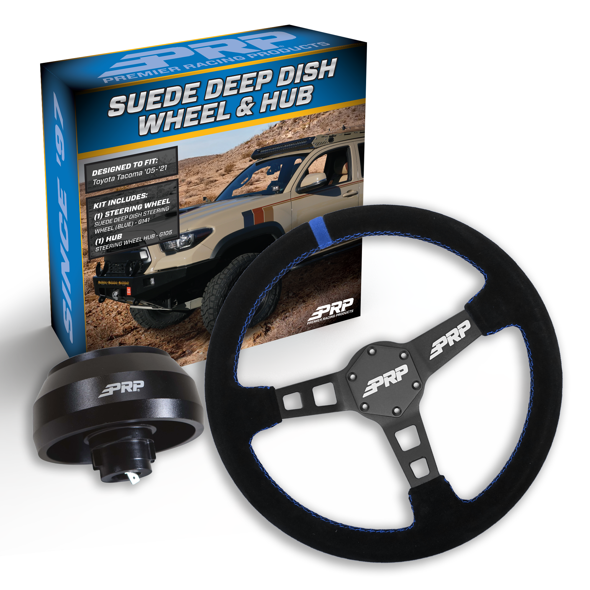 LIKEWISE ステアリングホイール DEEP/SUEDE PRP Deep Dish Suede Steering Wheel Kit with Quick Release Hub